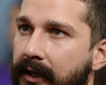 Actor Shia Labeouf, who plays the part of “Bible/Boyd Swan”, gives interviews with the media on the “Red Carpet” during the world premiere of the movie Fury at the Newseum in Washington D.C.  (Department of Defense photo by Marvin Lynchard)