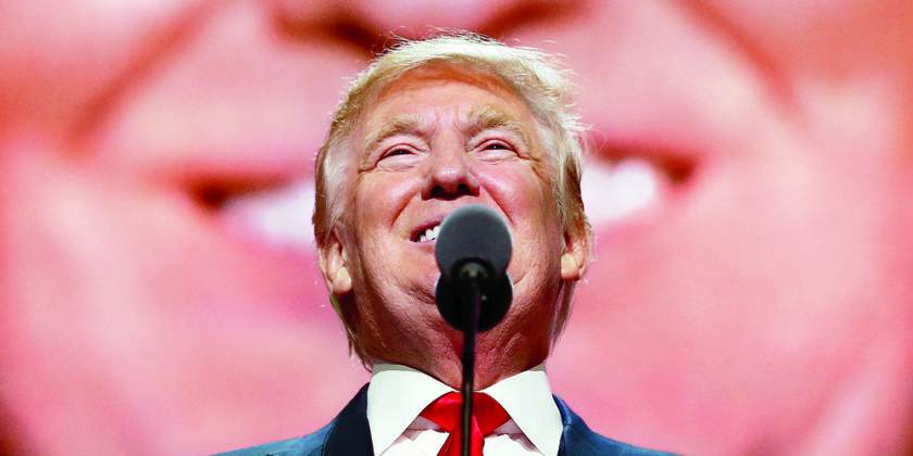 CLEVELAND, OH - JULY 21:  Republican presidential candidate Donald Trump delivers a speech during the evening session on the fourth day of the Republican National Convention on July 21, 2016 at the Quicken Loans Arena in Cleveland, Ohio. Republican presidential candidate Donald Trump received the number of votes needed to secure the party's nomination. An estimated 50,000 people came to Cleveland for the event, including hundreds of protesters and thousands of members of the media. The four-day convention ran from July 18-21. (Photo by John Moore/Getty Images)