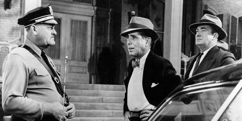 (The Enforcer/Murder, Inc., USA 1951) Humphrey Bogart mafiaa jahtavana syyttäjänä. O: Raoul Walsh. Kuvassa keskellä Martin Ferguson (Humphrey Bogart).
Kuva: Films Sans Frontieres / Yle Kuvapalvelu